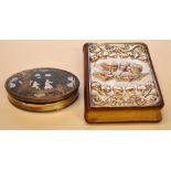 A WHITE METAL TORTOISESHELL SNUFF BOX, P