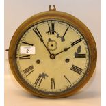 A CIRCULAR MARINE CLOCK WITH BRASS CASE,