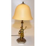 1930'S CHROME TABLE LAMP WITH COLD PAINT