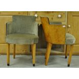 A PAIR OF ART DECO 'TUB' STYLE CHAIRS, B