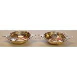 A PAIR OF SILVER TWO HANDLED BOWLS BY F.