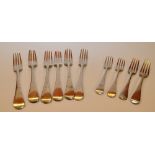 SET OF 6 SILVER DINNER FORKS, LONDON 180