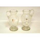 A PAIR OF C19TH CLEAR GLASS MARY GREGORY