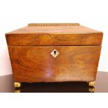 A REGENCY ROSEWOOD 2 SECTION TEA CADDY O