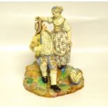 A CLASSICAL FIGURE GROUP OF A COURTING COUPLE BEARING MAKERS MARK HOCHT 22CM A/F Condition Report: