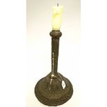 UNUSUAL EASTERN STYLE BRONZE CANDLE STIC