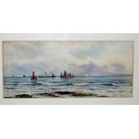 WATERCOLOUR "SEASCAPE WITH SAILING BOATS