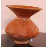 A PRE-COLUMBIAN EARTHENWARE WAISTED POT,