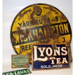 FOUR VINTAGE METAL SIGNS TO INCLUDE, AA