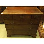 A GEORGE III MAHOGANY CHEST OF DRAWERS,