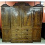 A VICTORIAN BREAKFRONT MAHOGANY WARDROBE