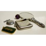 A SILVER VESTA CASE, SMALL SILVER BACKED