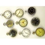 COLLECTION OF 9 GSTP POCKET WATCHES FOR