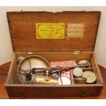 A C19TH IRON BEAM SCALE IN ORIGINAL BOX