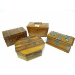 4 WOODEN BOXES TO INCLUDE A MAHOGANY SAR