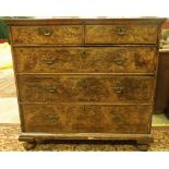 A GEORGE I WALNUT AND BURR WOOD CHEST OF