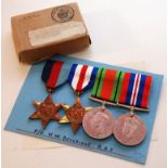 GROUP OF FOUR 2ND WW MEDALS WITH BOX - F