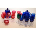 20 PIECES OF COLOURED GLASSWARE TO INCLU