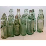 16 ASSORTED LOCAL GREEN GLASS LEMONADE/S