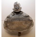 LEAD BIRD BATH IN THE FORM OF A SHELL, 3