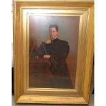 HEAVY GILT FRAMED PORTRAIT, OIL ON BOARD