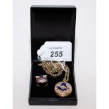 MASONIC LOCKET ON CHAIN AND PIN BADGE