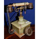 ONYX AND BRASS TELEPHONE