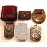 COLLECTION OF 6 VESTA/SNUFF BOXES, ONE M