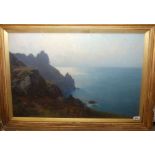 OIL ON CANVAS SEASCAPE/BAY SCENE BEARING