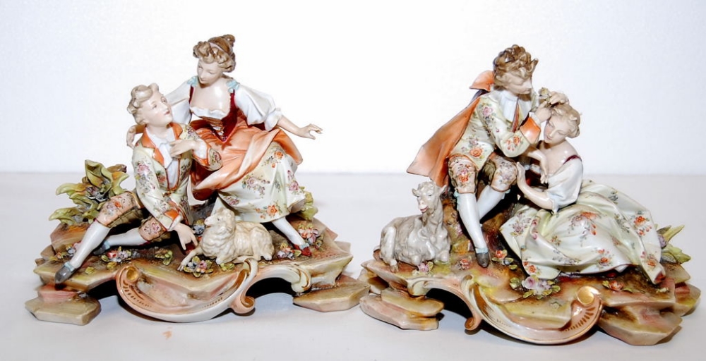 A PAIR OF 19TH CENTURY CONTINENTAL PORCE - Image 3 of 10