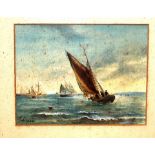 FRAMED WATER COLOUR "SAILING VESSELS AT