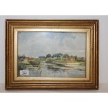 WATERCOLOUR BROADLAND SCENE BEARING SIGN