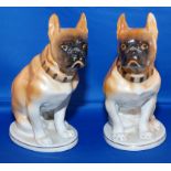 PAIR OF CONTINENTAL DOG FIGURES ' BOXER