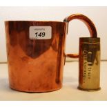 ANTIQUE COPPER MEASURE/TANKARD (2 PINTS