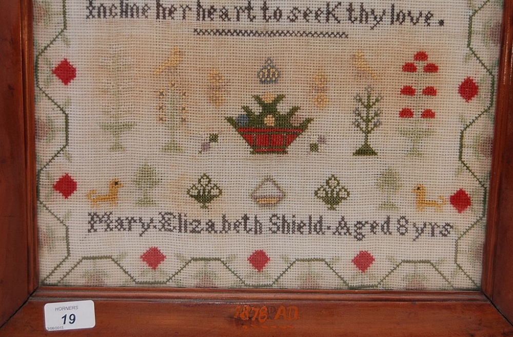 A C19TH STITCH WORK SAMPLER FRAMED AND G - Image 3 of 6