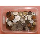 TUB OF MIXED COINS, FRANCE 5 FRANCS 1876