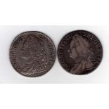 GB COINS: GEORGE II SHILLING, 1743, 1758