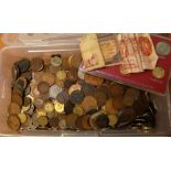 PLASTIC TUB OF MIXED MAINLY GB COINS VER