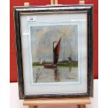 PAIR OF BROADLAND WATER COLOURS, BEARING