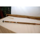 2 ANTIQUE CANE 14' FISHING RODS BY J.S S