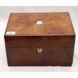 A VICTORIAN WALNUT FITTED SEWING BOX