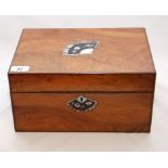 A 19TH CENTURY WALNUT AND INLAID WORKBOX