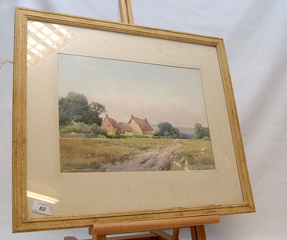 WATERCOLOUR COTTAGE SCENE BEARING SIGNAT