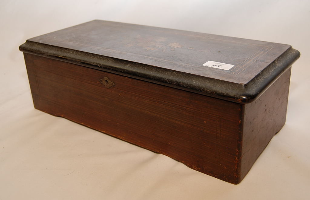 A C19TH ROSEWOOD MUSIC BOX, PLAYING 8 TU - Image 2 of 7