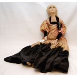 AN EARLY 20TH CENT. DOLL WITH LINEN BODY
