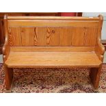 PITCH PINE CHURCH PEW, 114 CM