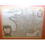 MAP OF FRANCE COLOURED BY GUILLAUME 1703