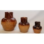 A GRADUATED COLLECTION OF 3 STONE WARE H