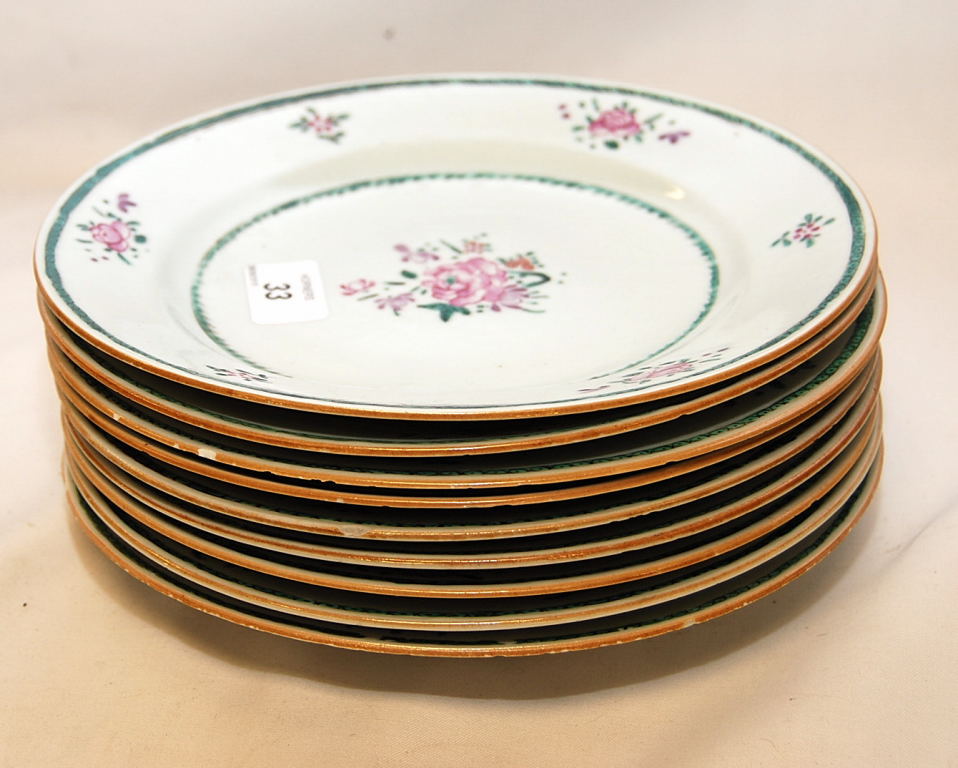 9 CHINESE PLATES C1800 (A/F) - Image 2 of 4