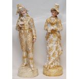 A PAIR OF VOLKSTEDT FIGURES OF A LADY AN